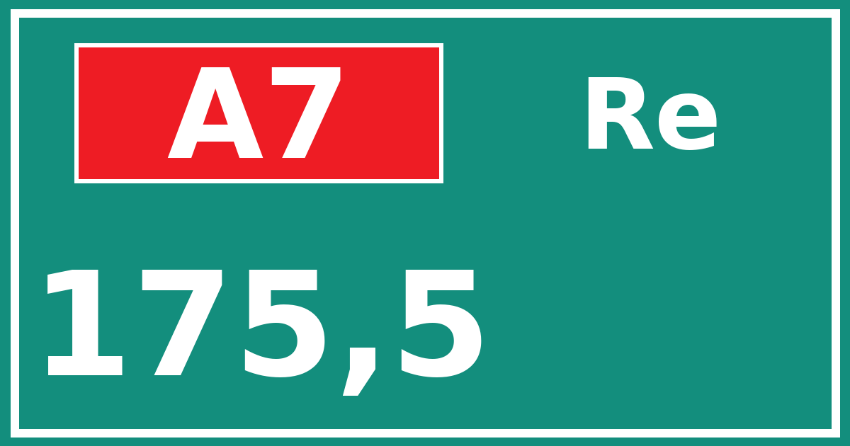 Hectometerbord A7 175,5 zijde Re