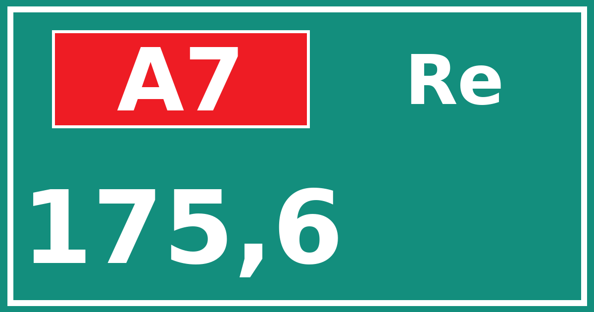 Hectometerbord A7 175,6 zijde Re