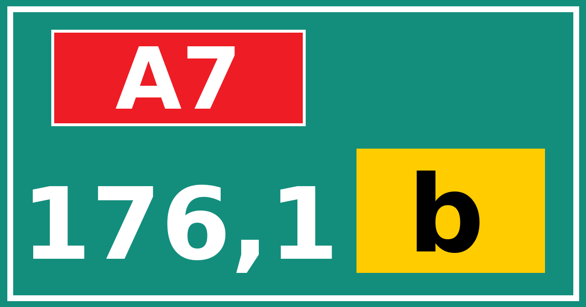 Hectometerbord A7 176,1 letter b