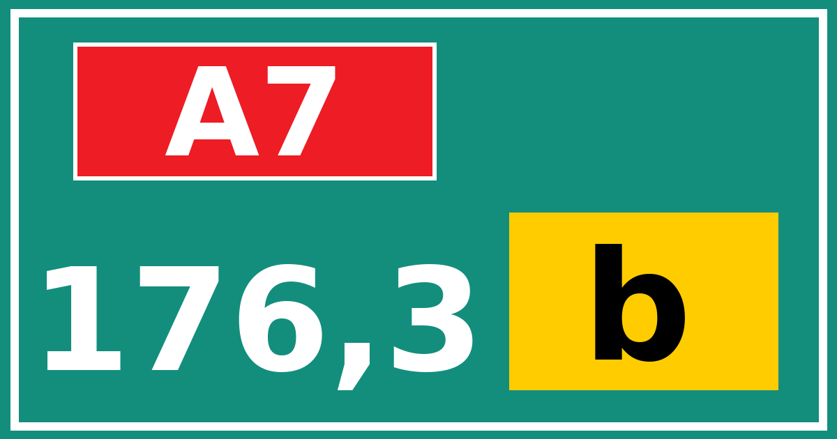 Hectometerbord A7 176,3 letter b