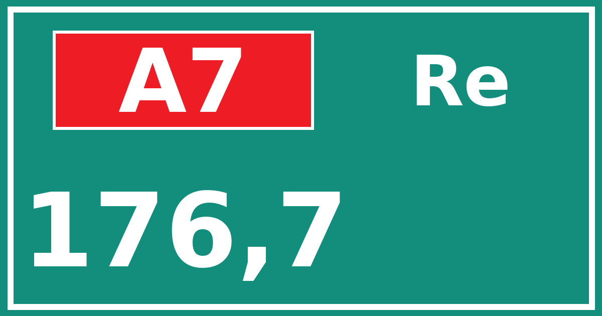 Hectometerbord A7 176,7 zijde Re