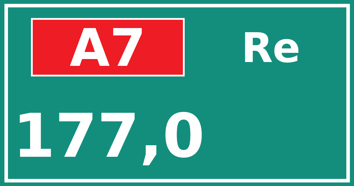 Hectometerbord A7 177,0 zijde Re