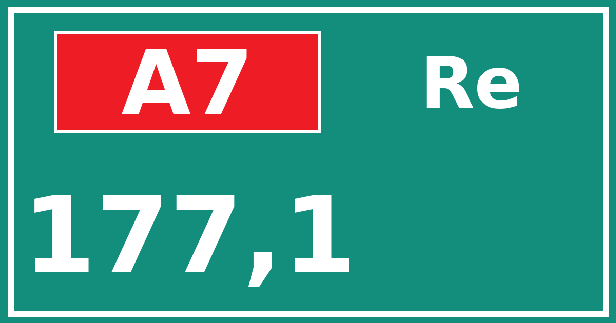 Hectometerbord A7 177,1 zijde Re