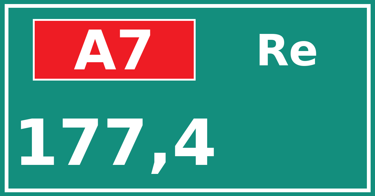 Hectometerbord A7 177,4 zijde Re