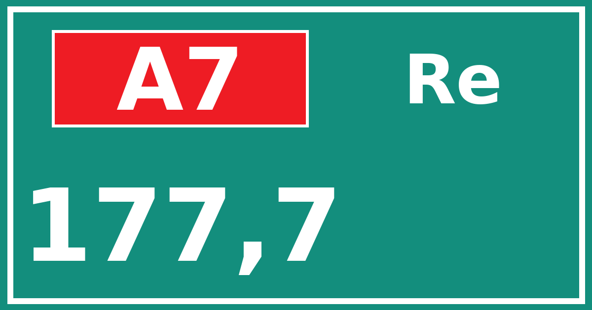 Hectometerbord A7 177,7 zijde Re