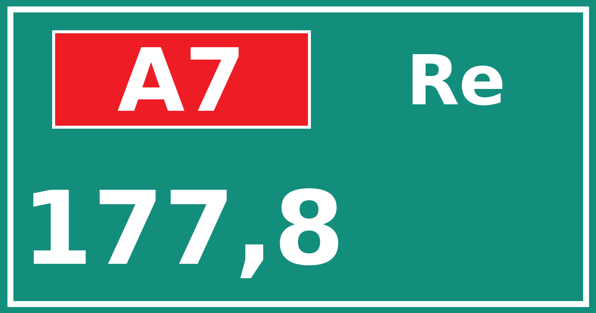 Hectometerbord A7 177,8 zijde Re