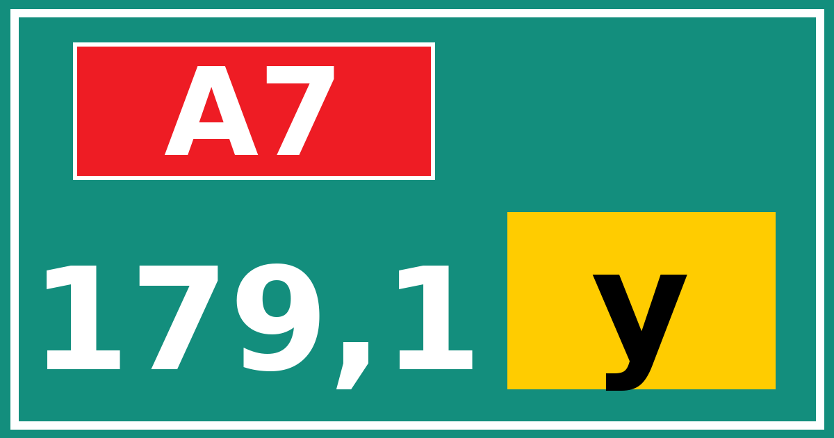 Hectometerbord A7 179,1 letter y
