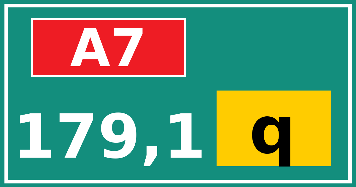 Hectometerbord A7 179,1 letter q