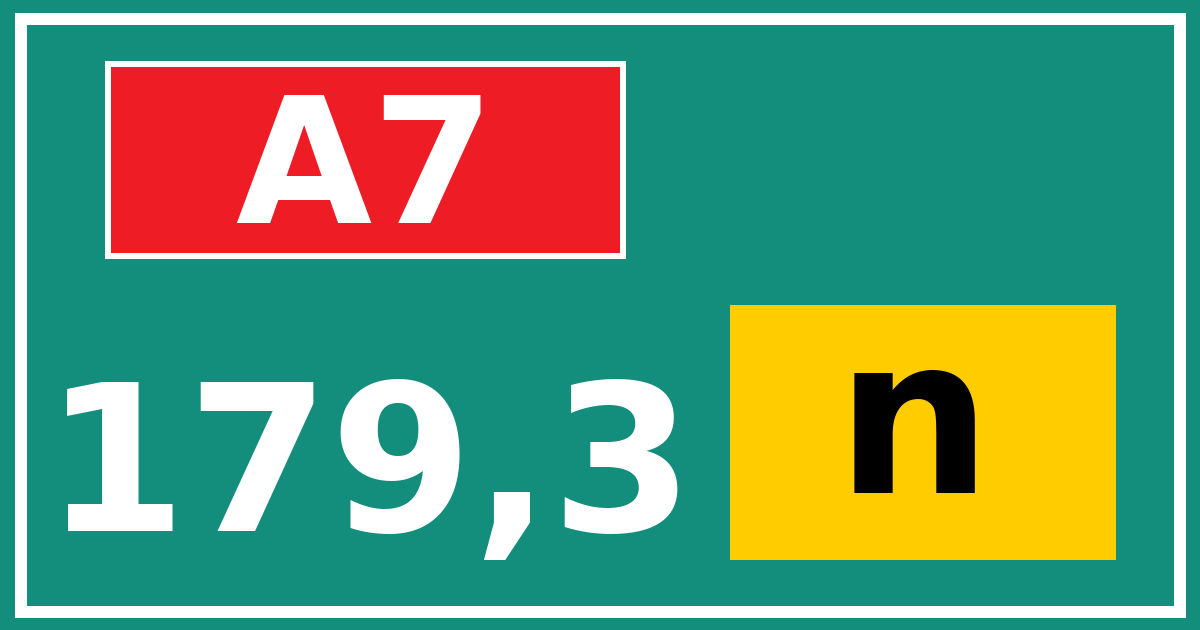 Hectometerbord A7 179,3 letter n