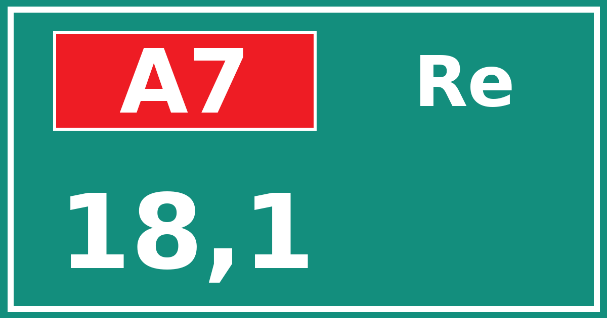 Hectometerbord A7 18,1 zijde Re