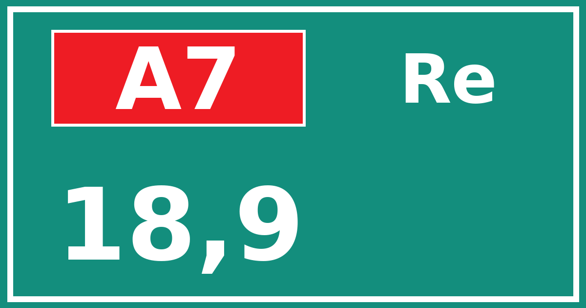 Hectometerbord A7 18,9 zijde Re
