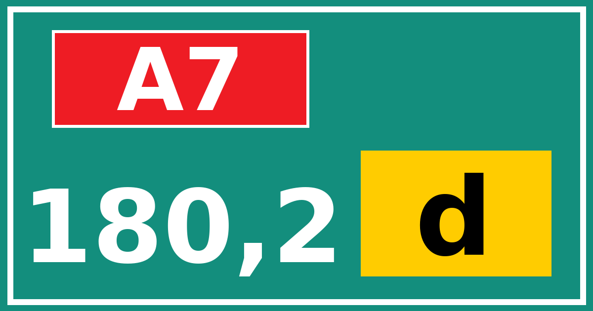 Hectometerbord A7 180,2 letter d