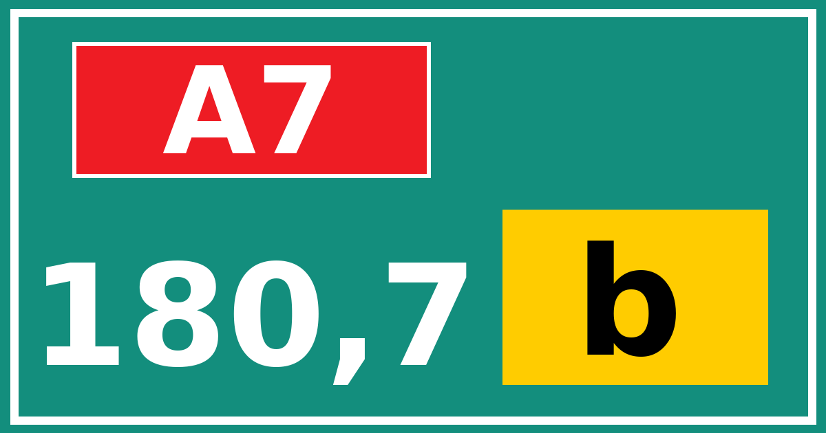 Hectometerbord A7 180,7 letter b