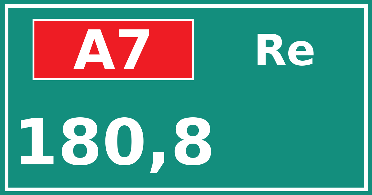 Hectometerbord A7 180,8 zijde Re