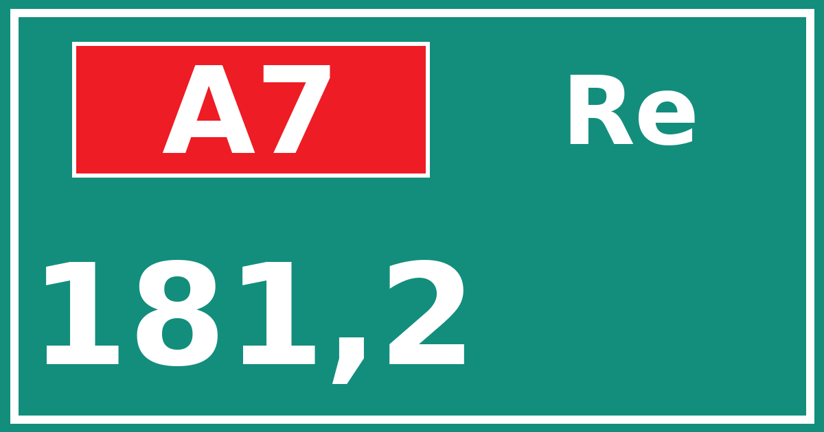 Hectometerbord A7 181,2 zijde Re