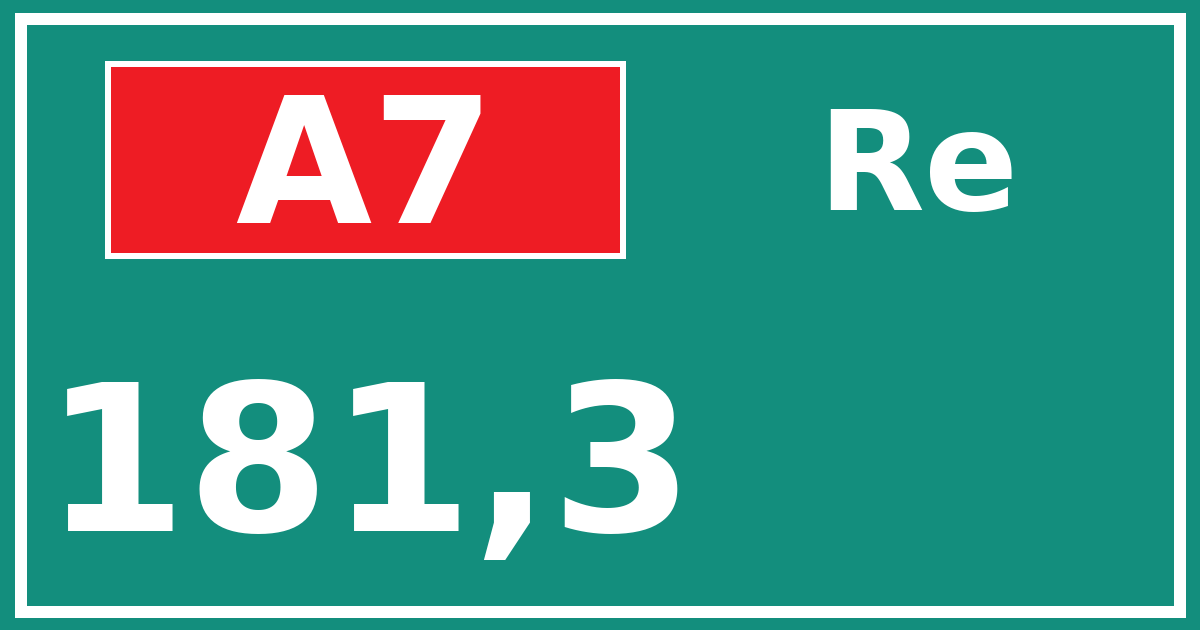 Hectometerbord A7 181,3 zijde Re