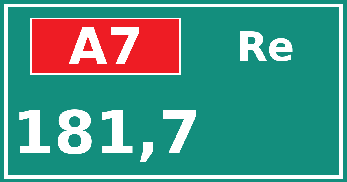 Hectometerbord A7 181,7 zijde Re