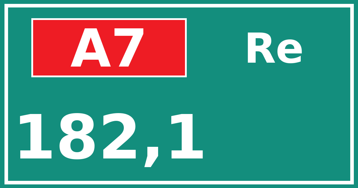 Hectometerbord A7 182,1 zijde Re