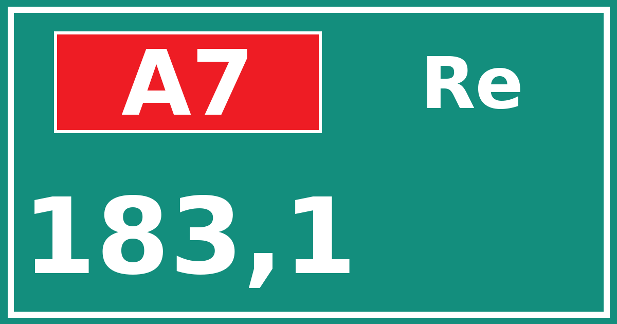 Hectometerbord A7 183,1 zijde Re