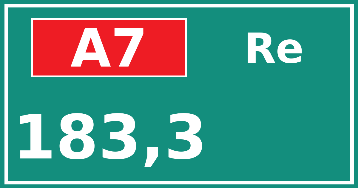 Hectometerbord A7 183,3 zijde Re