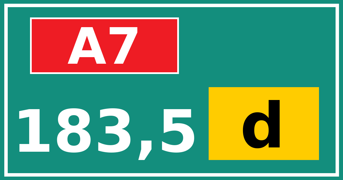 Hectometerbord A7 183,5 letter d