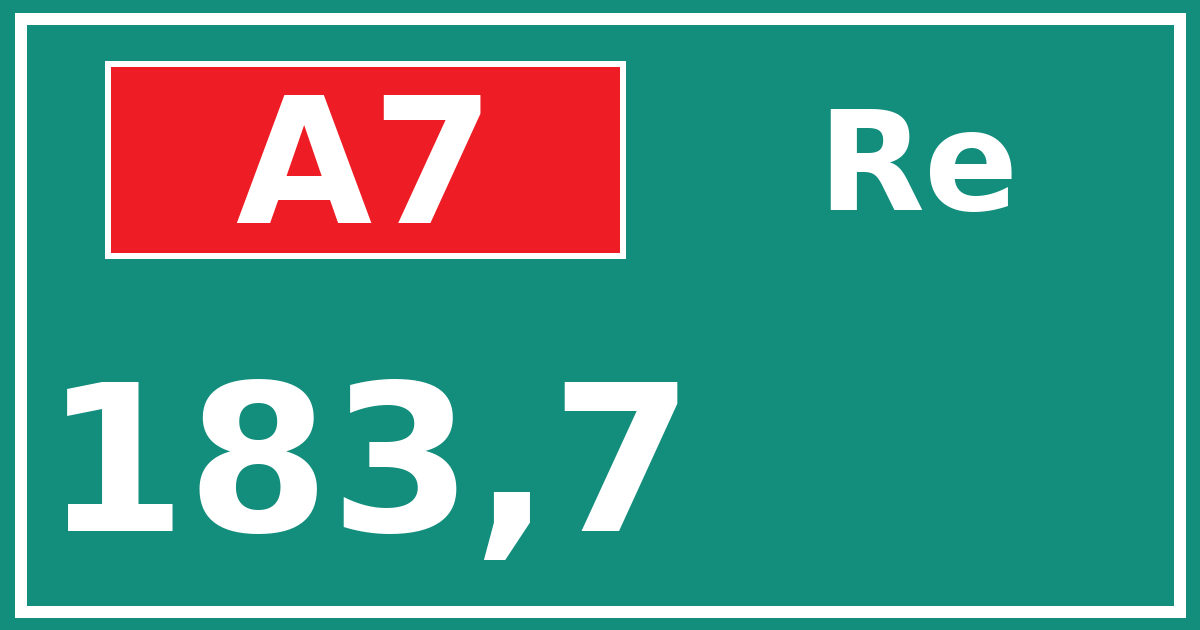 Hectometerbord A7 183,7 zijde Re