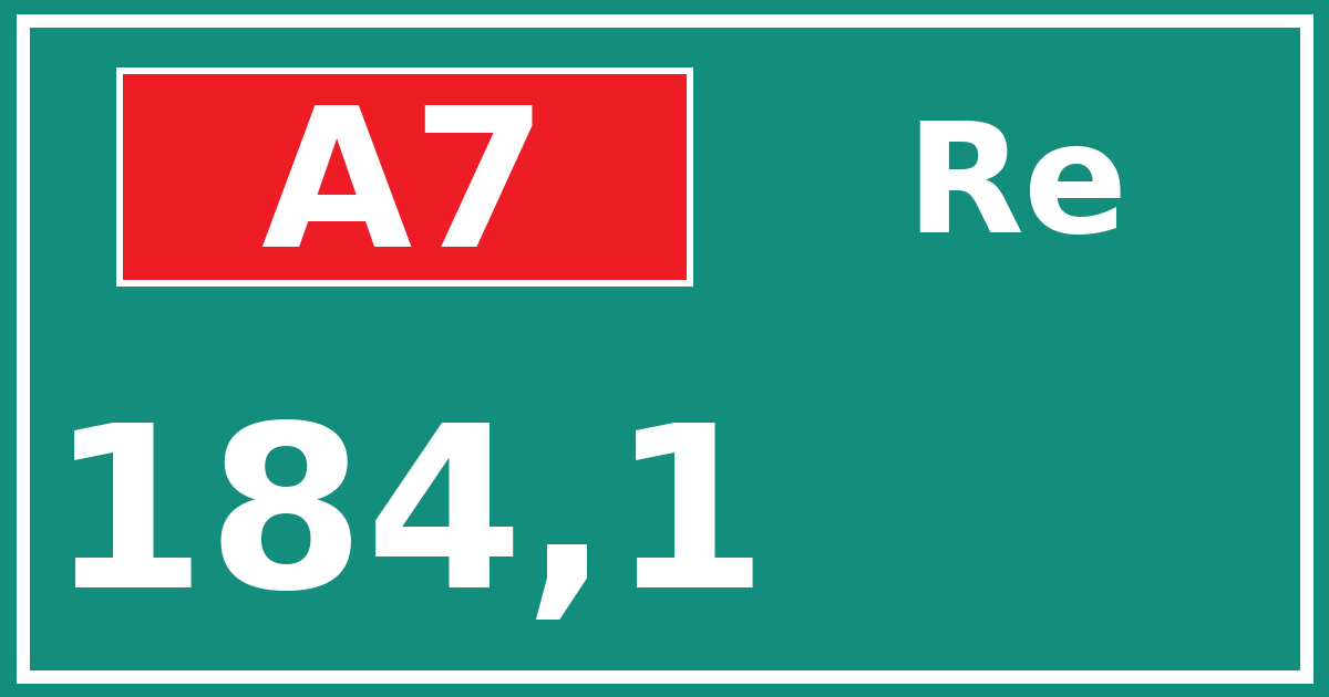 Hectometerbord A7 184,1 zijde Re