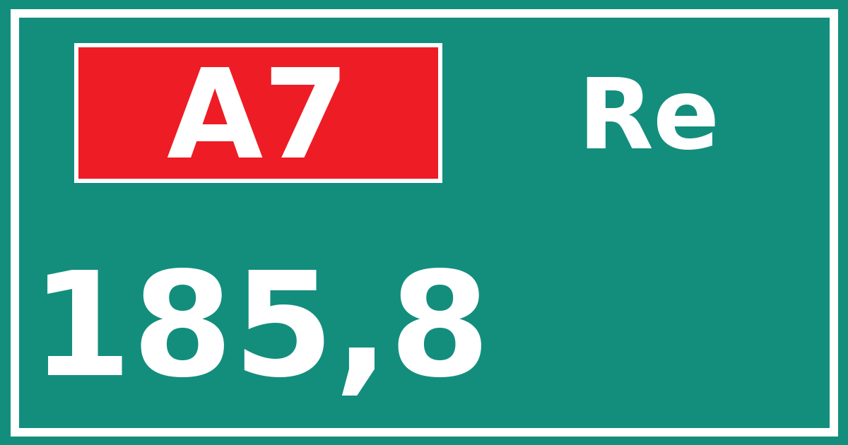 Hectometerbord A7 185,8 zijde Re