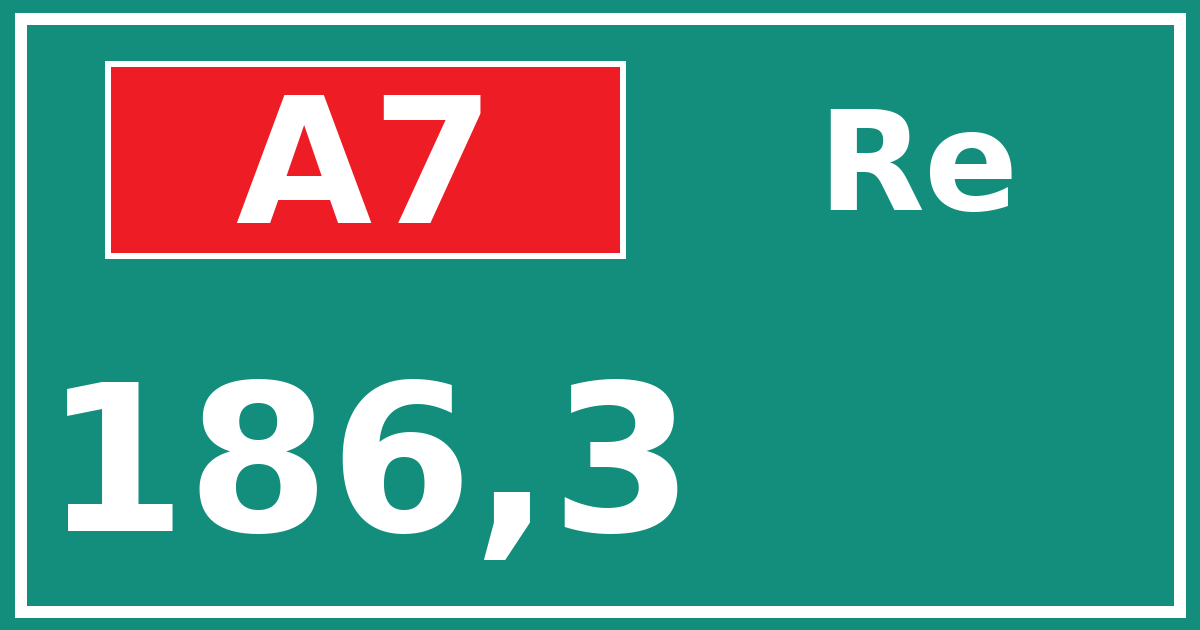 Hectometerbord A7 186,3 zijde Re