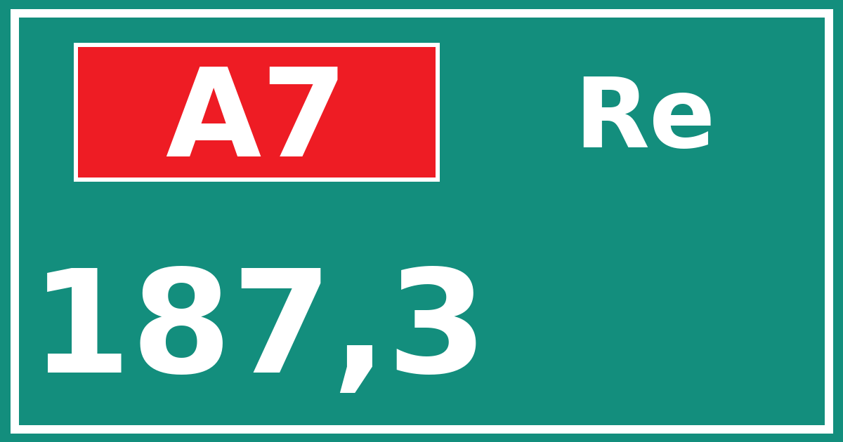 Hectometerbord A7 187,3 zijde Re