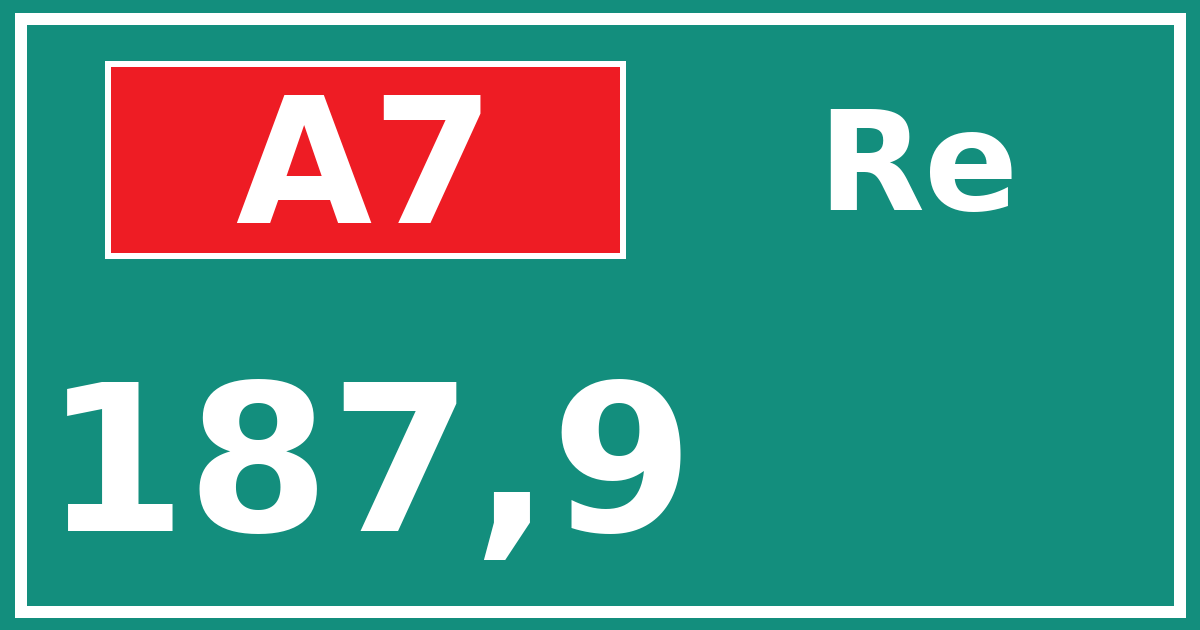 Hectometerbord A7 187,9 zijde Re