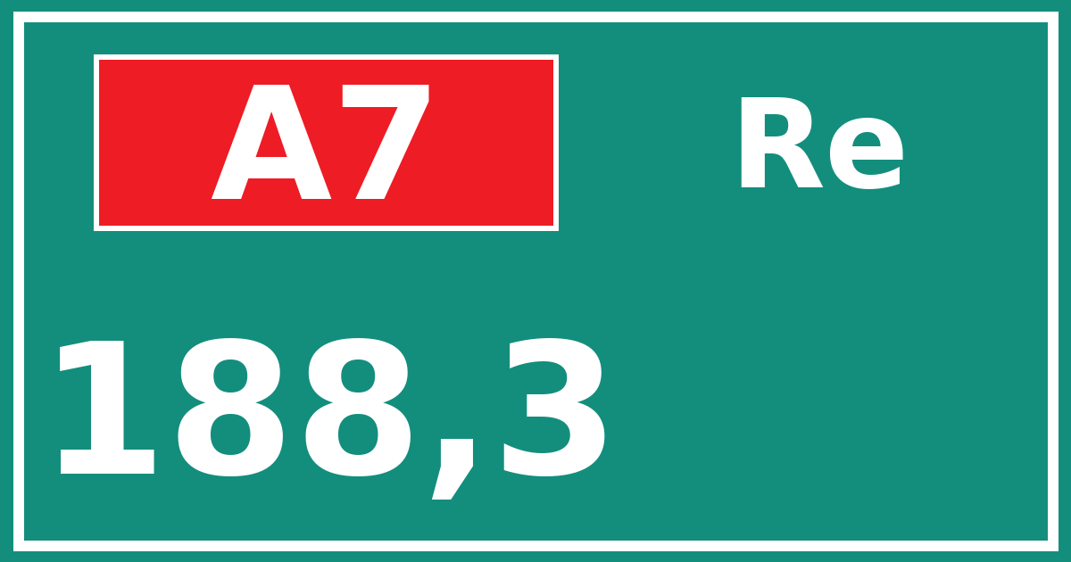 Hectometerbord A7 188,3 zijde Re