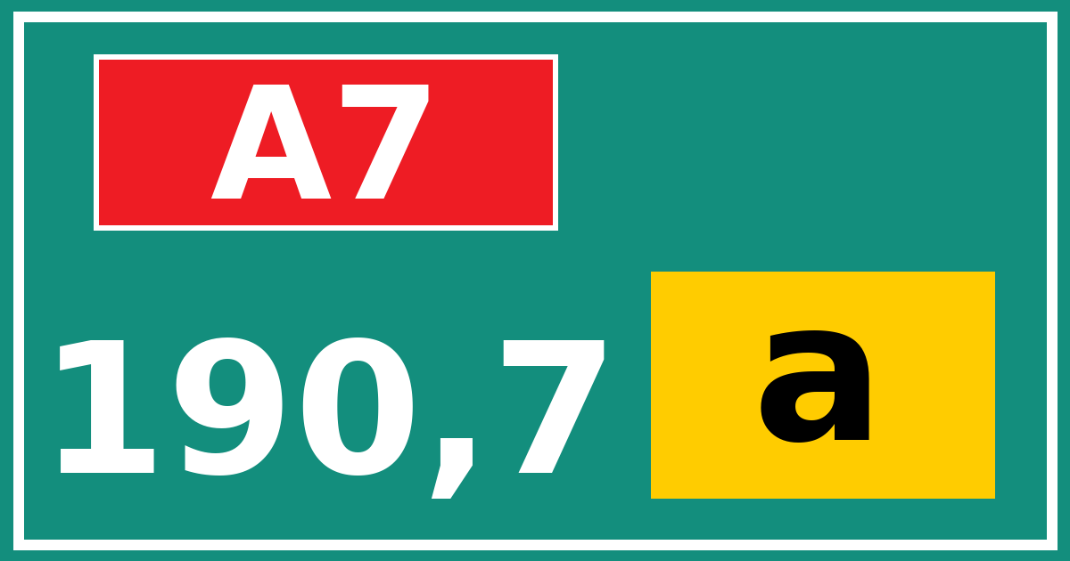 Hectometerbord A7 190,7 letter a