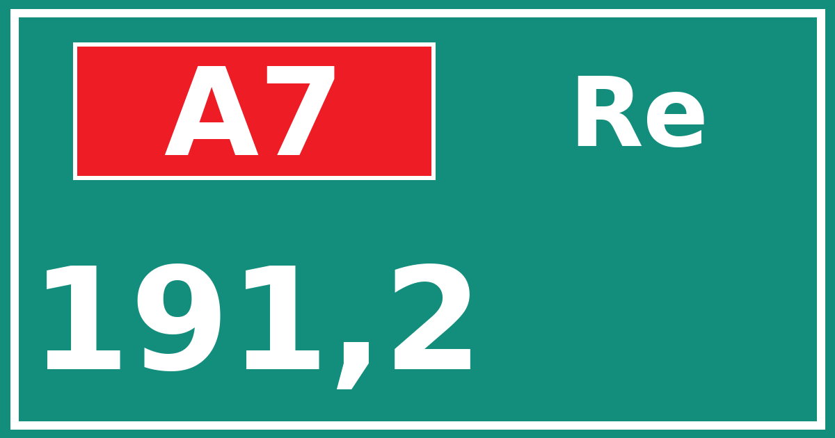 Hectometerbord A7 191,2 zijde Re