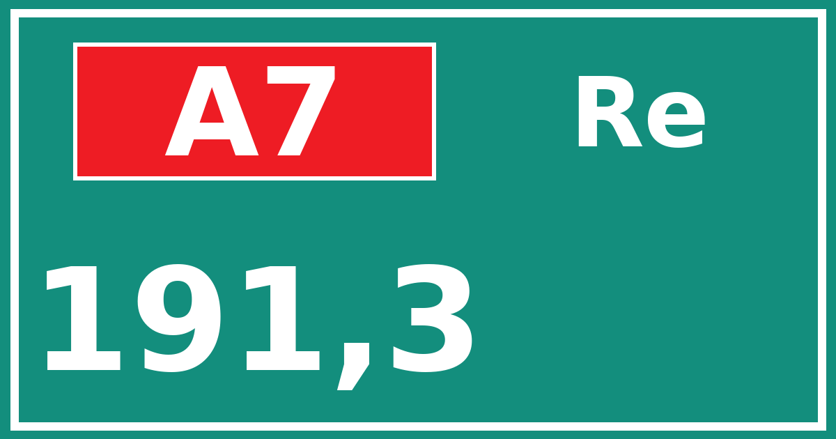 Hectometerbord A7 191,3 zijde Re