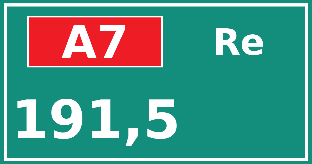 Hectometerbord A7 191,5 zijde Re