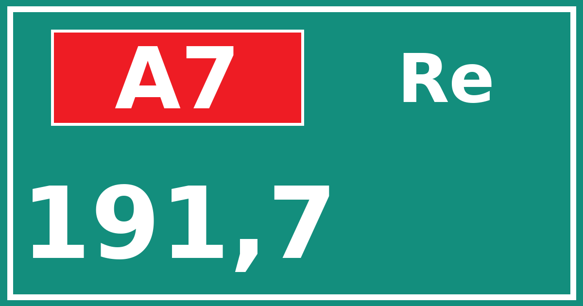 Hectometerbord A7 191,7 zijde Re