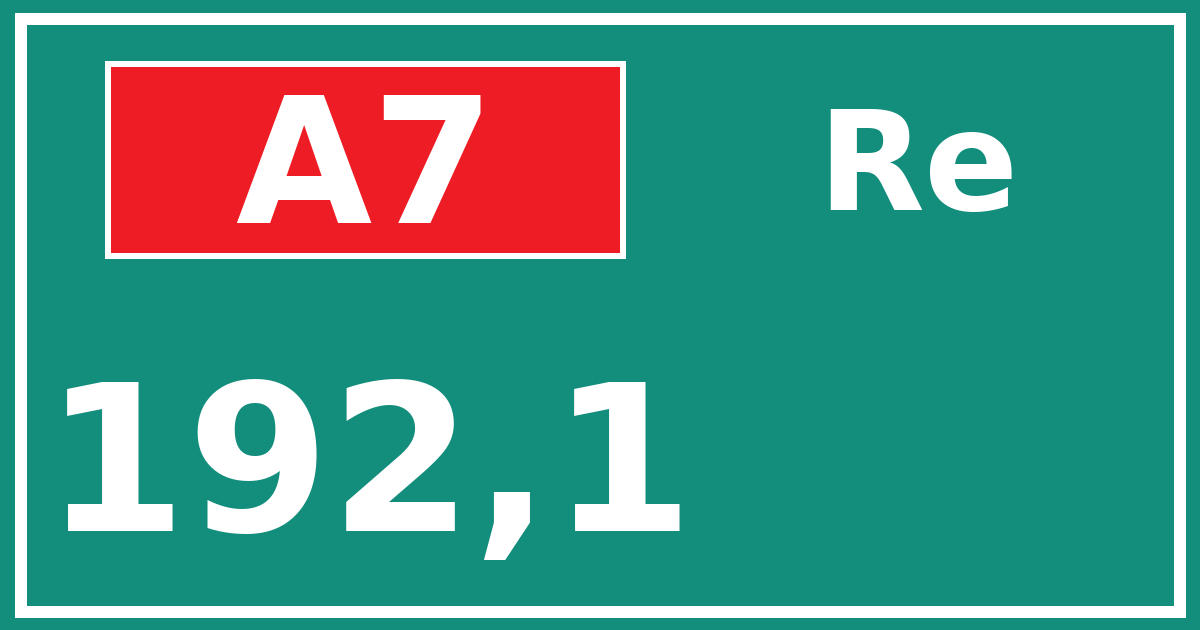 Hectometerbord A7 192,1 zijde Re