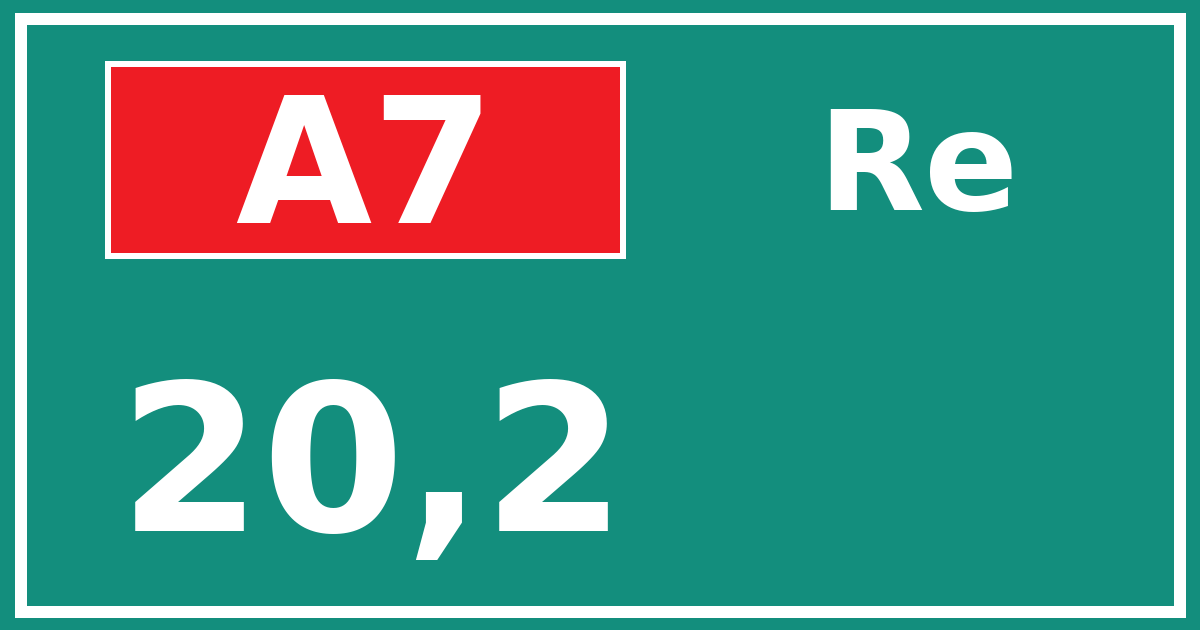 Hectometerbord A7 20,2 zijde Re