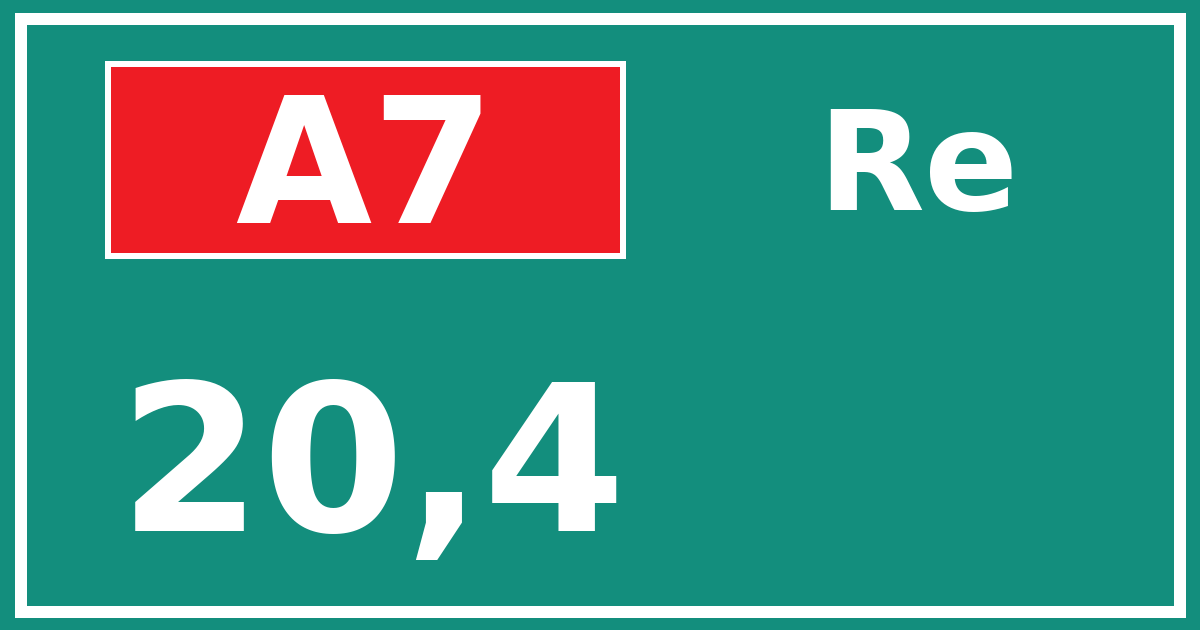 Hectometerbord A7 20,4 zijde Re