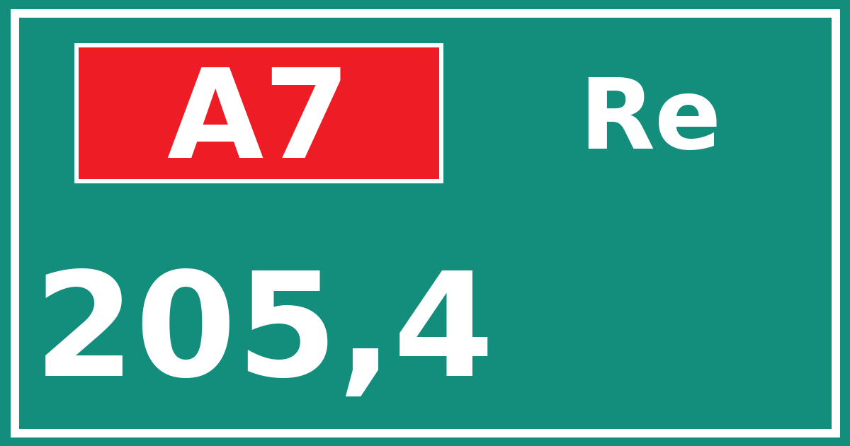 Hectometerbord A7 205,4 zijde Re