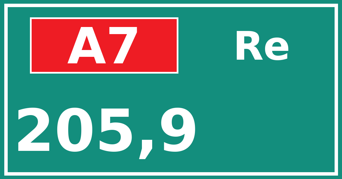 Hectometerbord A7 205,9 zijde Re