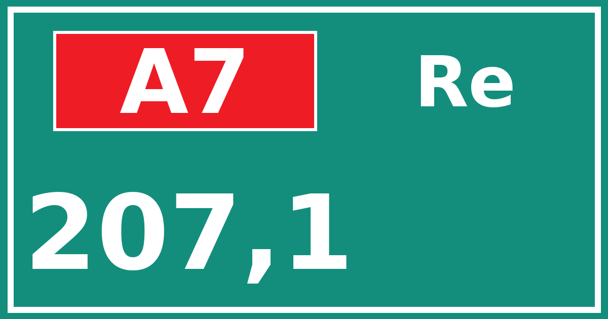 Hectometerbord A7 207,1 zijde Re