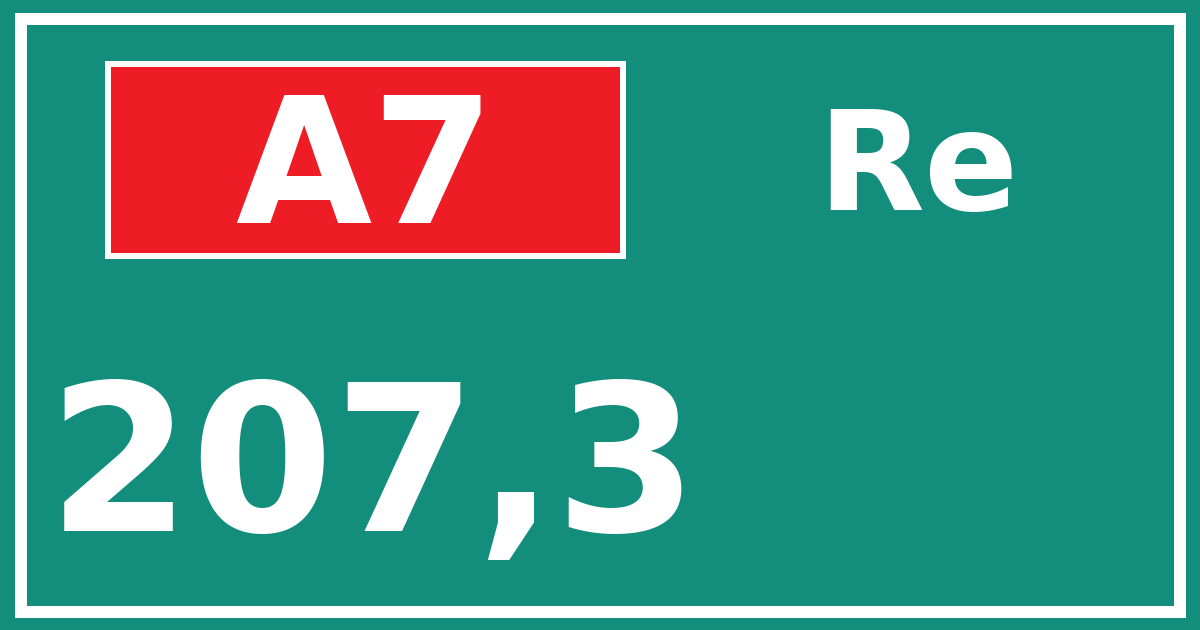 Hectometerbord A7 207,3 zijde Re