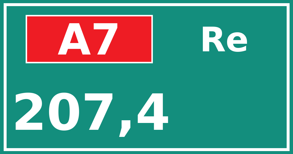 Hectometerbord A7 207,4 zijde Re