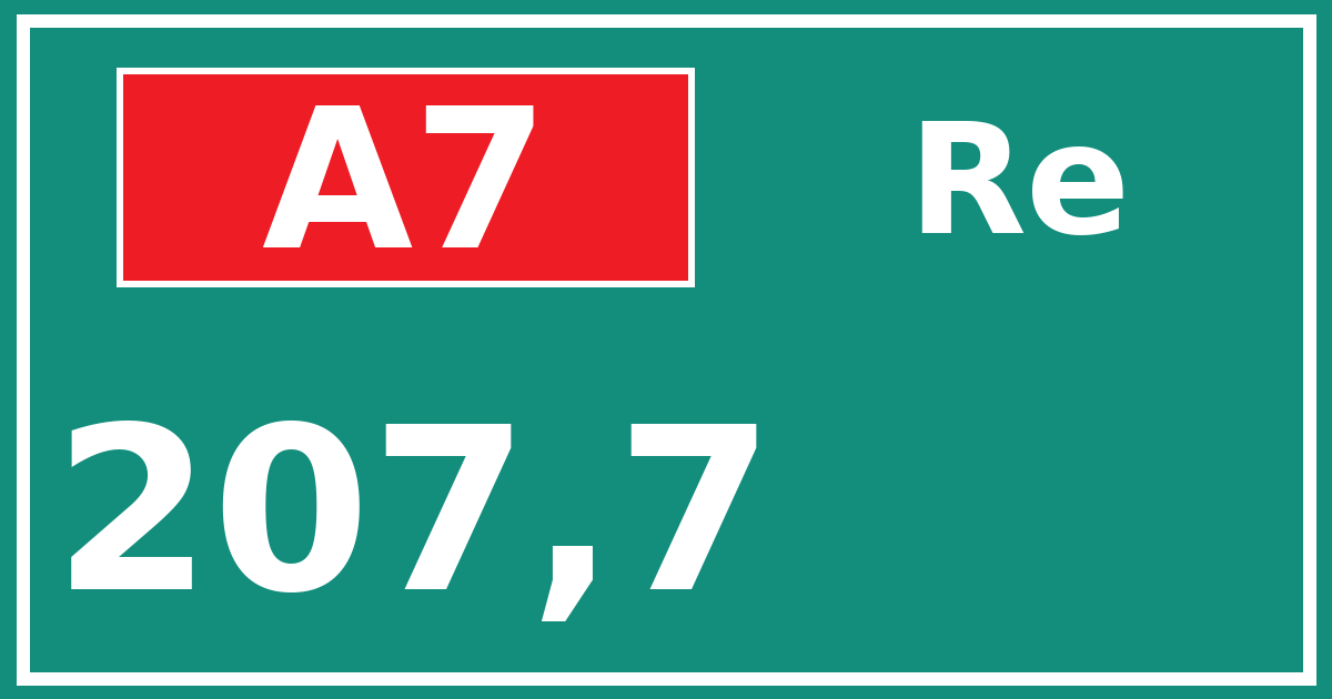 Hectometerbord A7 207,7 zijde Re
