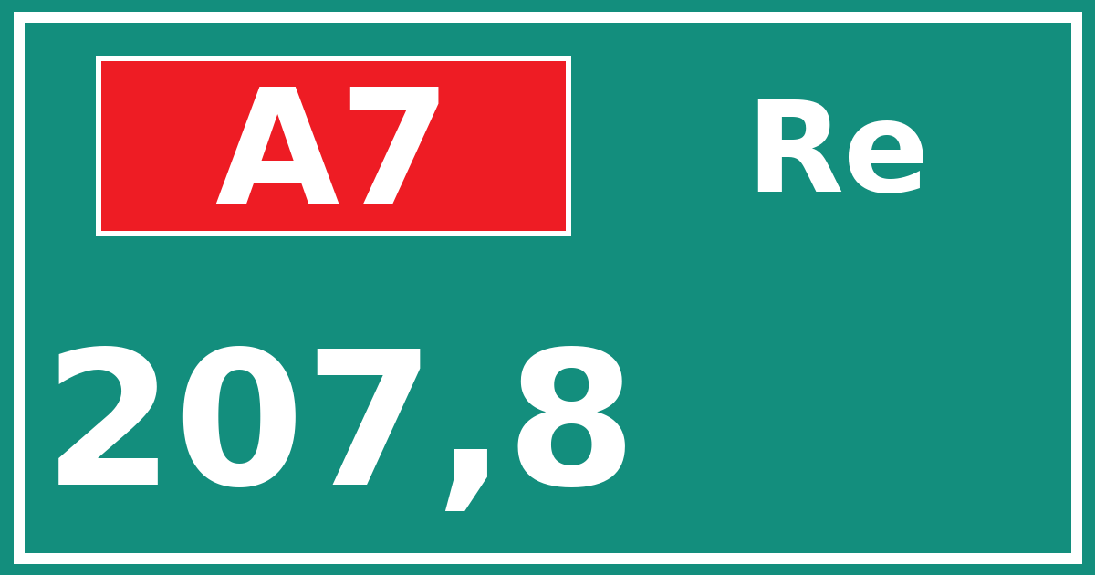Hectometerbord A7 207,8 zijde Re