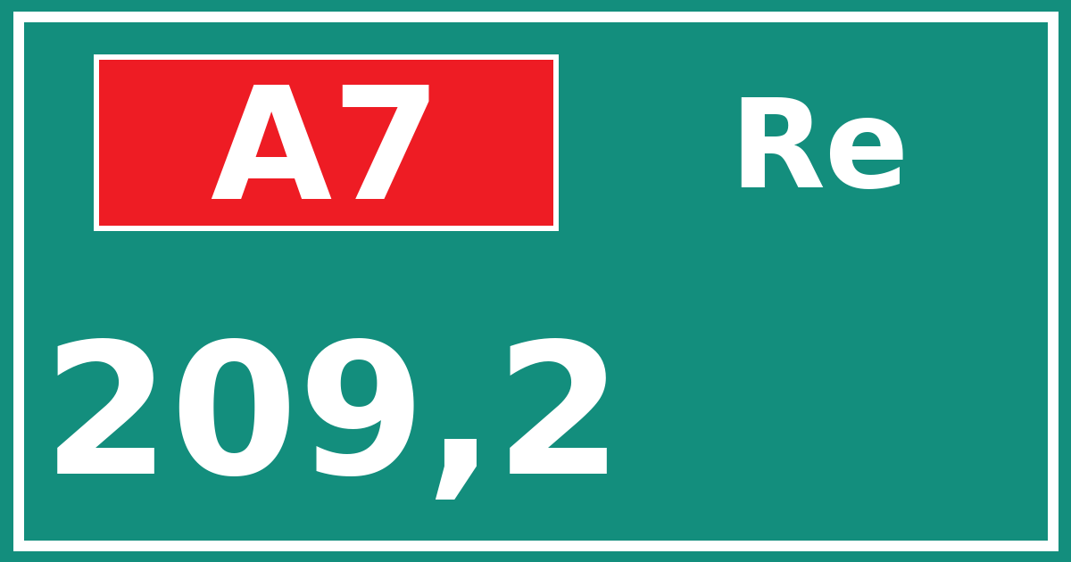 Hectometerbord A7 209,2 zijde Re