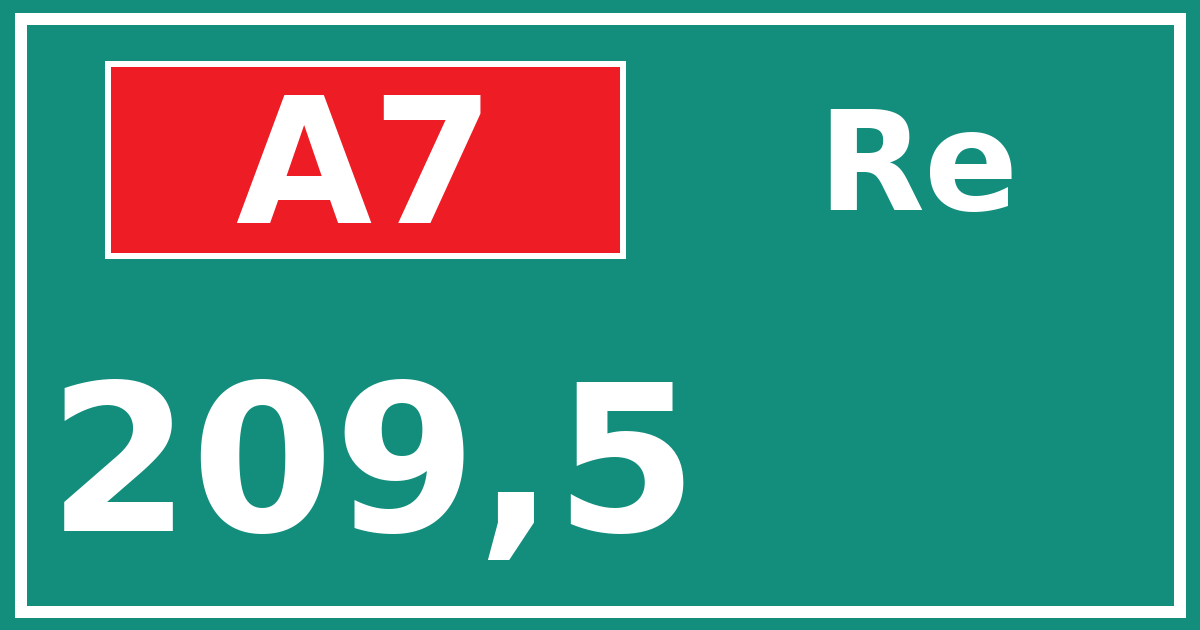 Hectometerbord A7 209,5 zijde Re