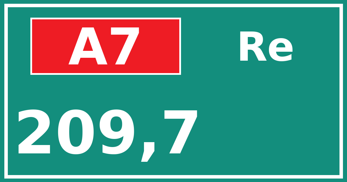 Hectometerbord A7 209,7 zijde Re